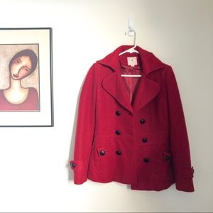 Bold Red Peacoat